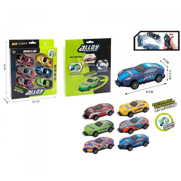 Дитяча іграшка машинка трюкова U212-42A 6 шт набір інерційна стрибаюча