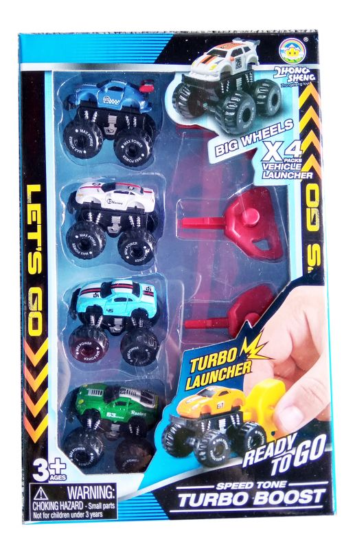 Дитяча іграшка машинка що запускається, набір 4 шт, AF1028C Zhongsheng, ціна за набір (відео в описі)