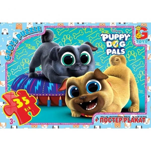 Пазли ТМ "G-Toys" із серії"Веселі мопси" (Puppy Dog Pals), 35 ел, MD402