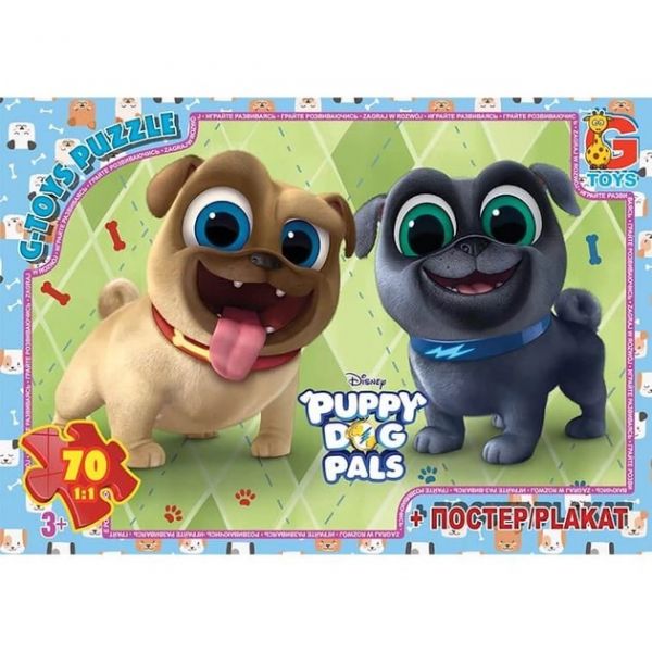 Пазли ТМ "G-Toys" із серії"Веселі мопси" (Puppy Dog Pals), 70 ел, MD404