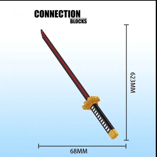 Дитяча іграшка конструктор катана меч самурая 498 деталей LINKGO 68430 Connection block