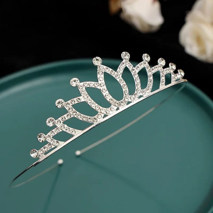 Діадема (тіара) корона N-26 колір срібро (silver), матеріал метал 165597 tiara
