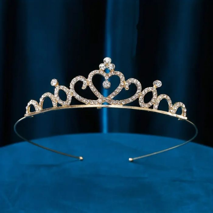 Діадема (тіара) корона, колір золото (gold), матеріал метал (HG-135-F/J) 62985