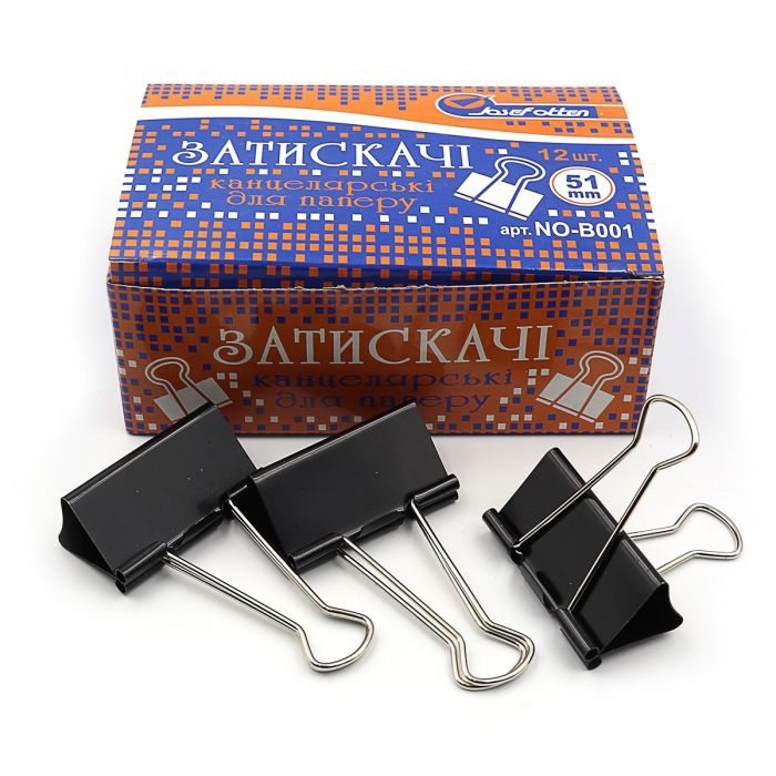 Біндер затискач 51 мм Josef Otten чорний 001-B