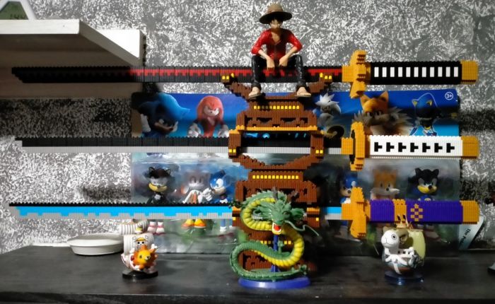 Дитяча іграшка конструктор катана меч самурая 498 деталей LINKGO 68430 Connection block