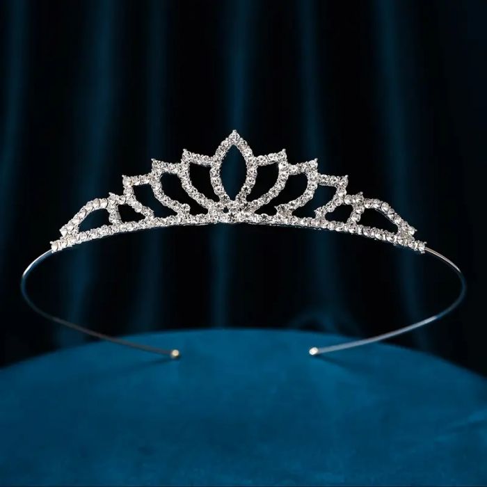 Діадема (тіара) корона A-30 колір срібро (silver), матеріал метал 163746 tiara