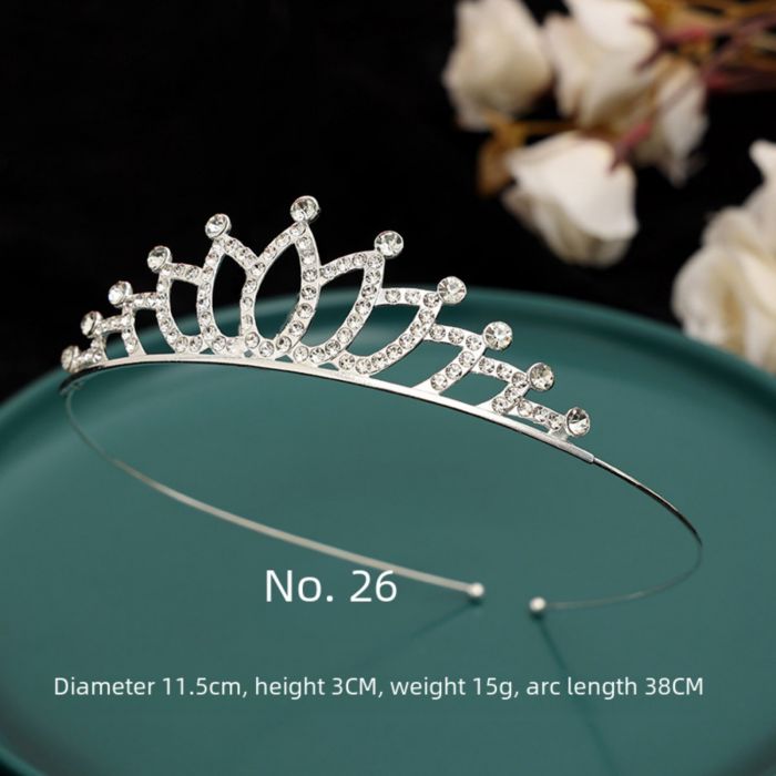 Діадема (тіара) корона N-26 колір срібро (silver), матеріал метал 165597 tiara