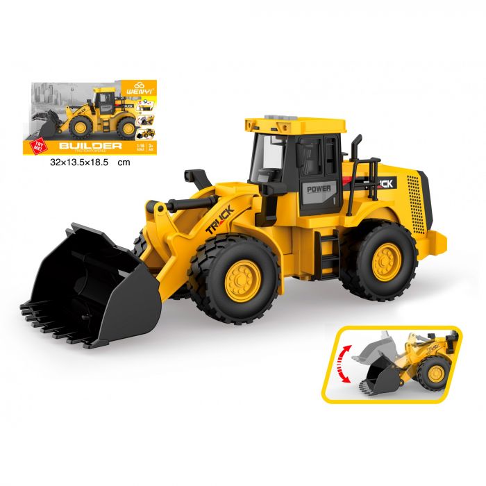 Дитяча іграшка трактор бульдозер з ковшем WY420A tractor toy (будівельна техніка) світлові та звукові ефекти, фрикційний механізм (відео в описі)
