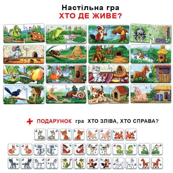 Дитяча настільна гра (вік 3+) навчальна, серія хто де живе (КФІ 6027)
