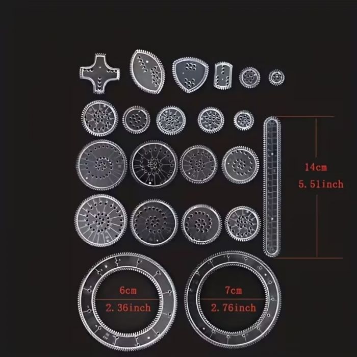 Іграшка лінійка спирограф для малювання спіральних візерунків (4553) набір 22 шт, ціна за набір, відео в описі 