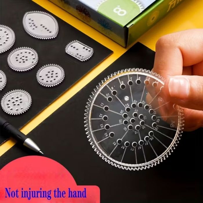 Іграшка лінійка спирограф для малювання спіральних візерунків (4553) набір 22 шт, ціна за набір, відео в описі 