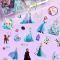Наліпка герої мультфільма крижане серце (Frozen) набір 100 шт, ціна за набір (4129)