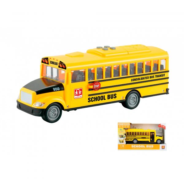 Дитяча іграшка шкільний автобус WY950A (WENYI) фрикційний механізм, світло, звук, відео в описі 