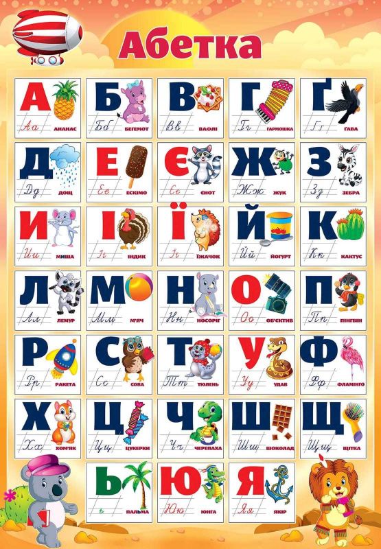 Дитячий розвиваючий плакат абетка PL-05U