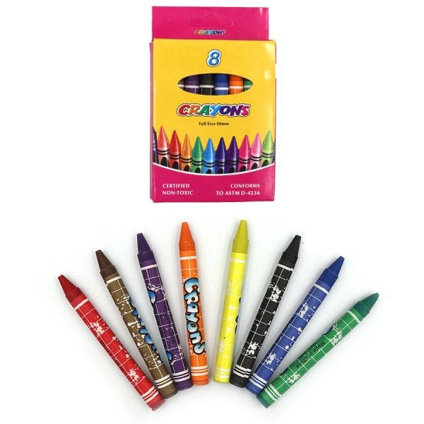 Олівці воскові Crayons кольорові набір 8 кольорів, 8496-8 (крейда)