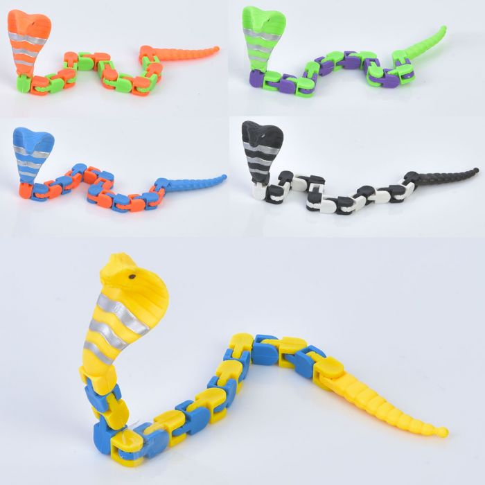 Дитяча іграшка антистрес фігурка змія A746  5 кольорів, 8-16-1см.