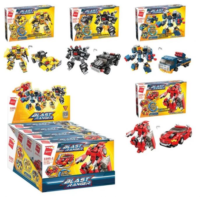 Дитяча іграшка конструктор робот транспорт від 153 деталей 3305 Qman