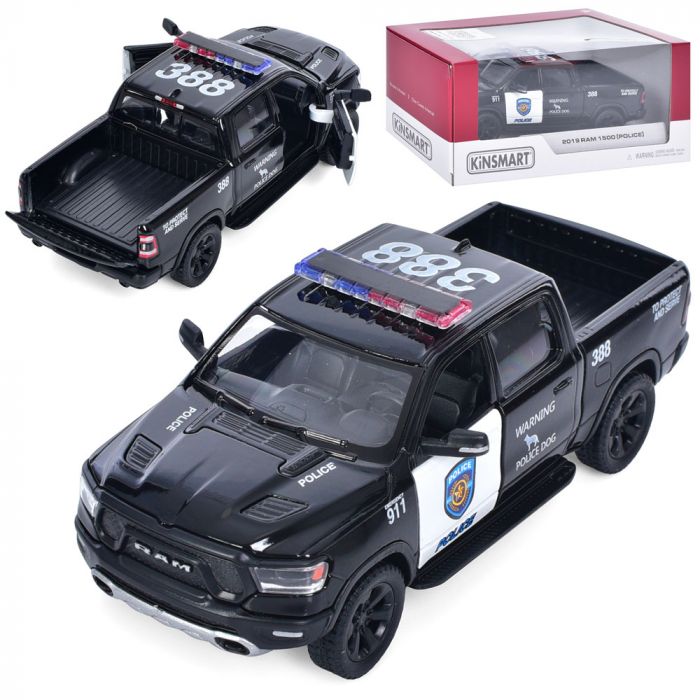 Дитяча іграшка поліцейський автомобіль 2019 RAM 1500 (Police) KT 5413 WP Kinsmart метало - пластиковий корпус, відчиняються двері