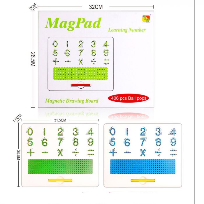 Дошка навчальна магнітна цифри MagPad TSQ-406 TELSCH ® (магнітний планшет)