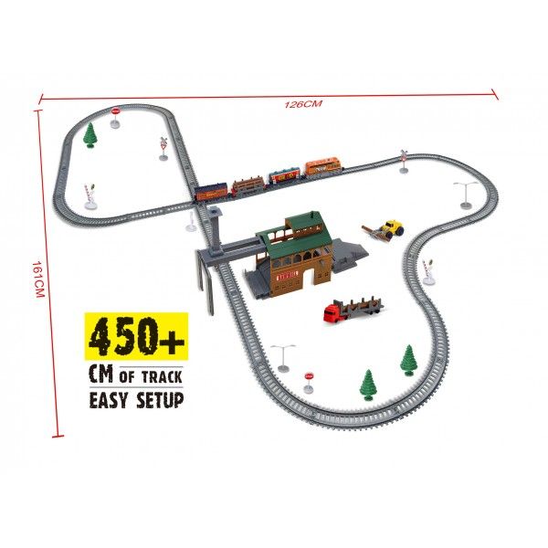 Дитяча іграшка залізниця 450 см з лісопилкою Power Train World BSQ® 2083