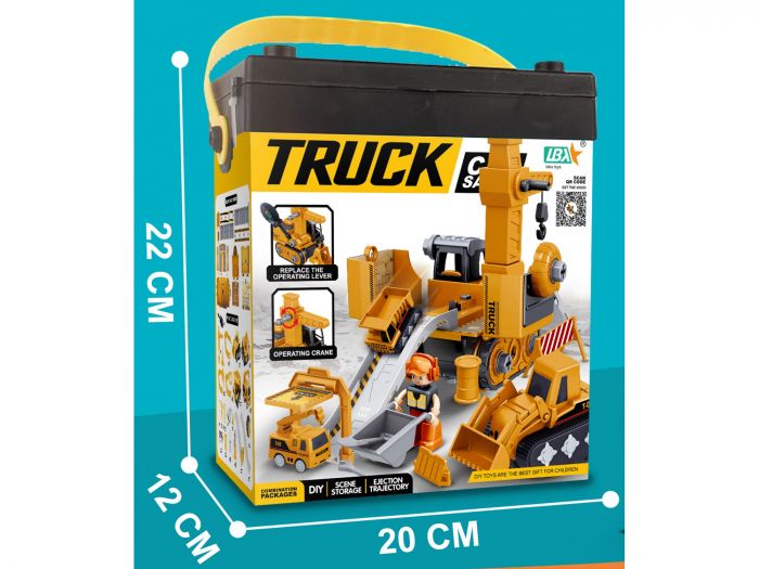 Дитяча іграшка автопаркінг конструктор 269-59 lebx toys® 27 деталей набір гірка ескаватор з машинками