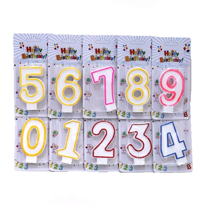 Свічка (7,5*4см) для торта цифра 8  арт DSCN5151-8