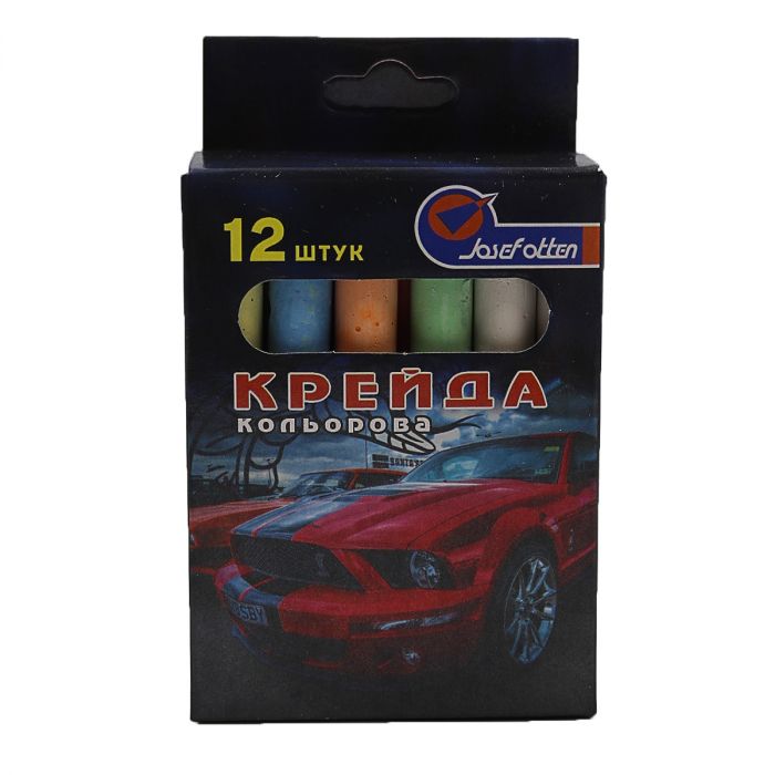 Крейда кольорова кругла 12 шт Josef Otten Mustang S2007 6 кольорів в кор. 8 * 0,9см
