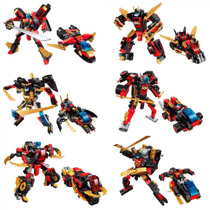 Дитяча іграшка конструктор Qman 3105 трансформер (робот+машинка), від 137дет., 6видів