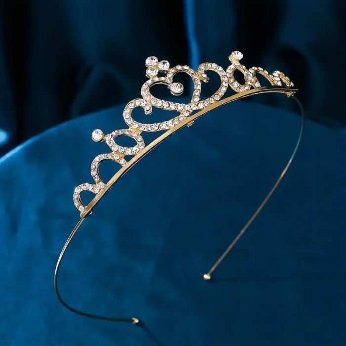 Діадема (тіара) корона, колір золото (gold), матеріал метал (HG-135-F/J) 62985