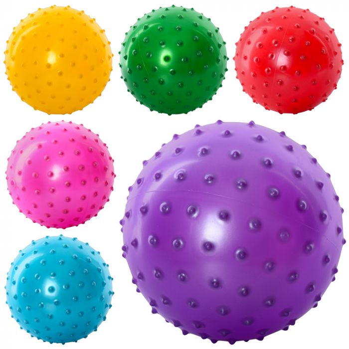М'яч дитячий з шипами MS 0664 розмір 6", матеріал ПВХ, вага 45 г , в асортименті 6 кольорів
