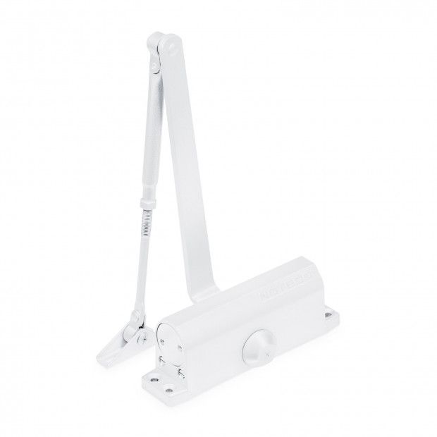 Notedo DC-80 HO EN 2-4 дотягувач (доводчик) для дверей накладний з ліктьовою тягою та фіксацією на корпусі, колір білий