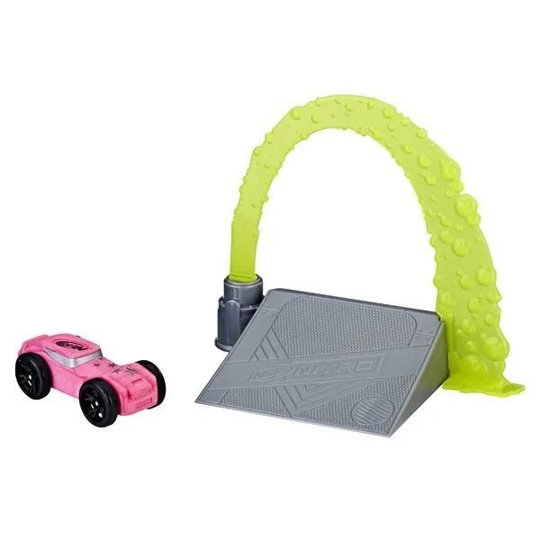 Дитячий ігровий набір Hasbro Nerf Nitro Zapblast перешкода і рожева машинка (E2537) ( відео в описі)