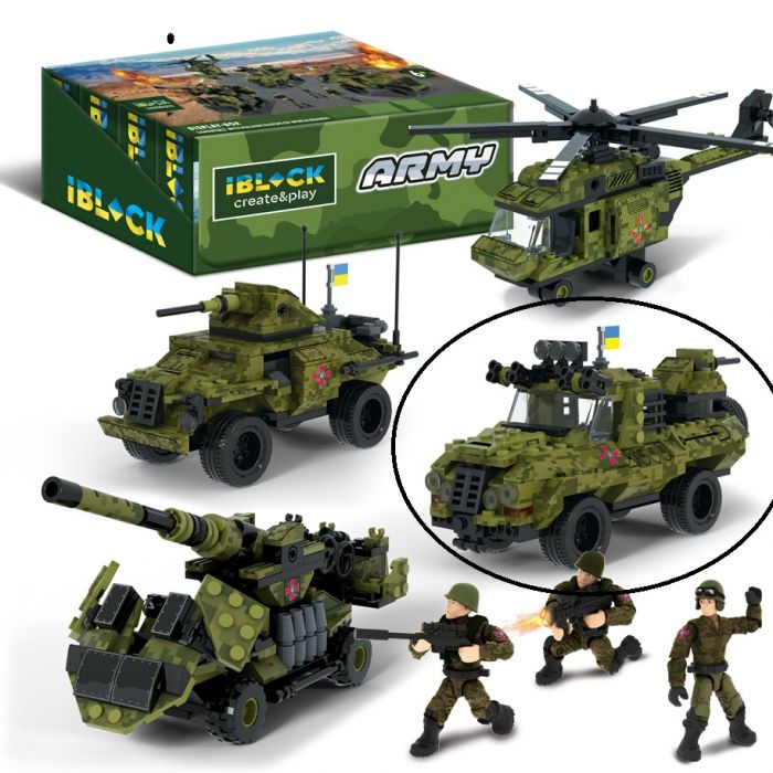Дитяча іграшка конструктор військова машина IBLOCK арт. PL-921-429 (4) Армія, 234 деталі