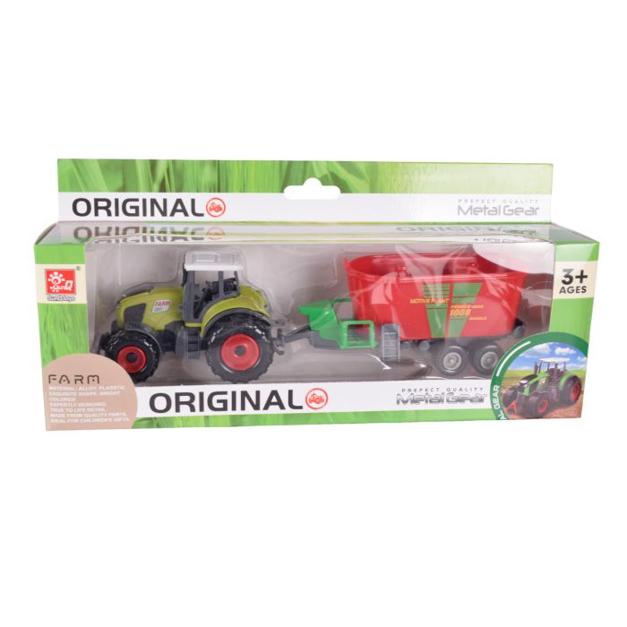Дитяча іграшка трактор з причепом металевий SQ90333-2B tractor toy, 4 види