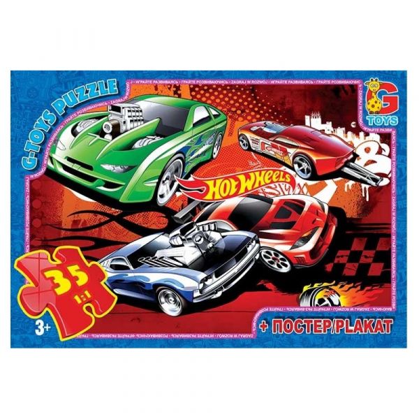 Пазли для дітей ТМ "G-Toys" із серії Hot Wheels 35 елементів FW770