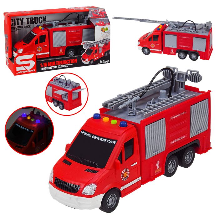 Дитяча іграшка машинка пожежна світлова та звукова, JS140, 1:16,коробка 33*17,5*13,5см