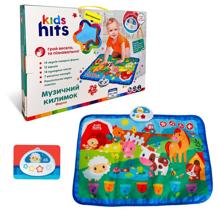 Дитяча іграшка килимок музичний ферма Kids Hit  KH04-002 ( відео в описі)