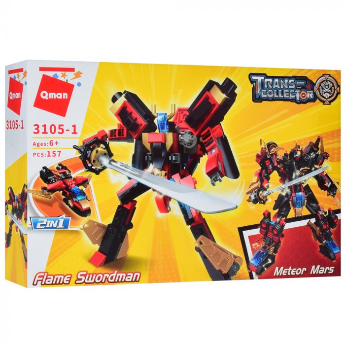 Дитяча іграшка конструктор Qman 3105 трансформер (робот+машинка), від 137дет., 6видів