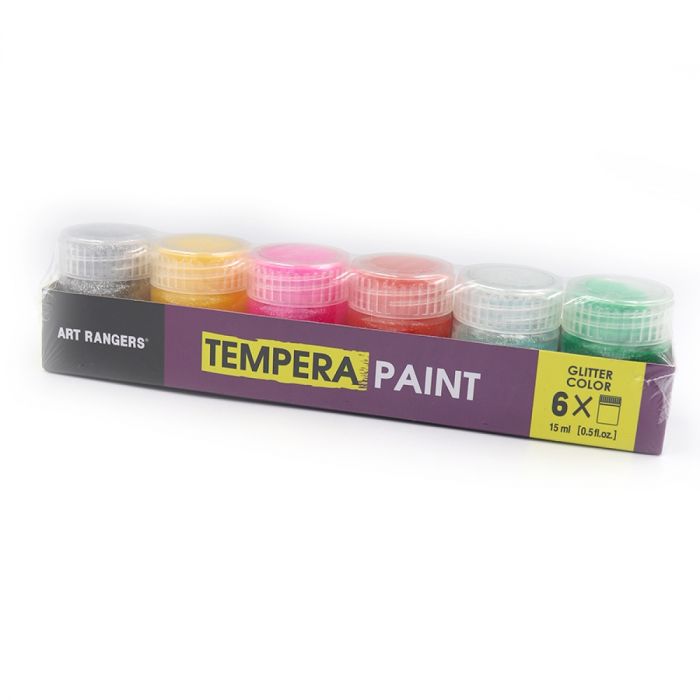 Фарби гуаш водорозчинні з глітером 6 кольорів по 15 мл TEMPERA Pastel ART RANGERS Glitter PT24.06015.A
