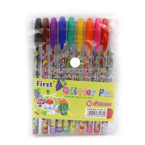 Набір гелевих ручок кольорових 528-10 Glitter pens 10шт PVC
