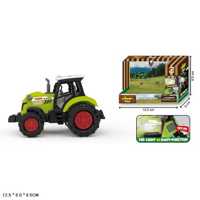 Дитяча іграшка трактор світловий та звуковий, 550-1P tractor toy, коробка 12*8,5*8см, на батар ( відео в описі)