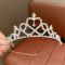 Діадема (тіара) у вигляді корони VV50088 колір срібло , матеріал метало - пластик