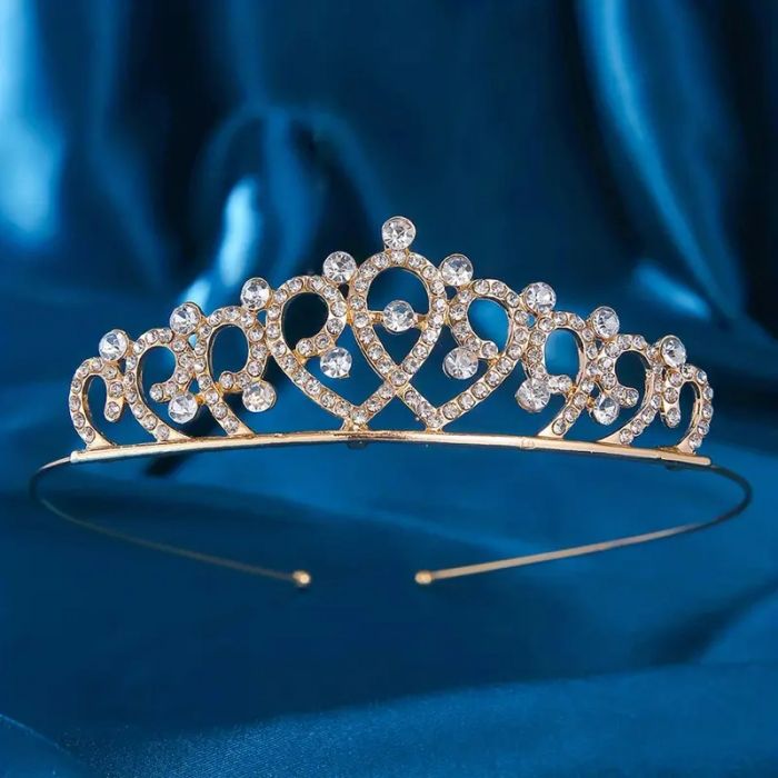 Діадема (тіара) корона колір золото (gold), матеріал метал (HG-105-J) 64057 tiara