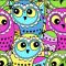 Набір для творчості алмазна вишивка картина мозаїка Різнокольорові сови розміром 30х30 см ME13823