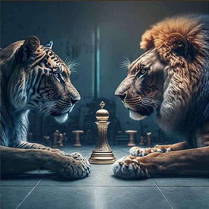 Алмазна мозаїка (Вік 10+)  Тигр з левом розміром 30х30 см Strateg ME13830