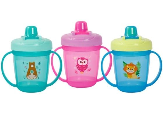 Пляшка поїлка для дитини 205 мл непроливайка з ручками з твердим носиком 7021