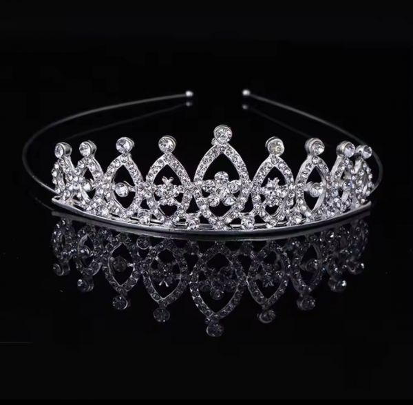 Діадема (тіара) корона на голову A-14 tiara колір срібло (silver), матеріал метал 163036