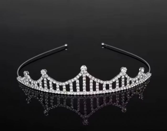 Діадема (тіара) корона колір срібро (silver), матеріал метал 48146 tiara