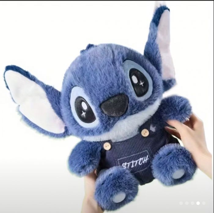 М'яка іграшка плюшева Стіч Ангел (Stitch) синій, 30 см (3783) в комбінезоні