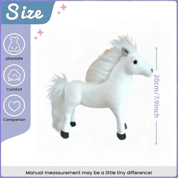 Дитяча м'яка плюшева іграшка кінь (конячка) 20 см 3676, відео в описі 